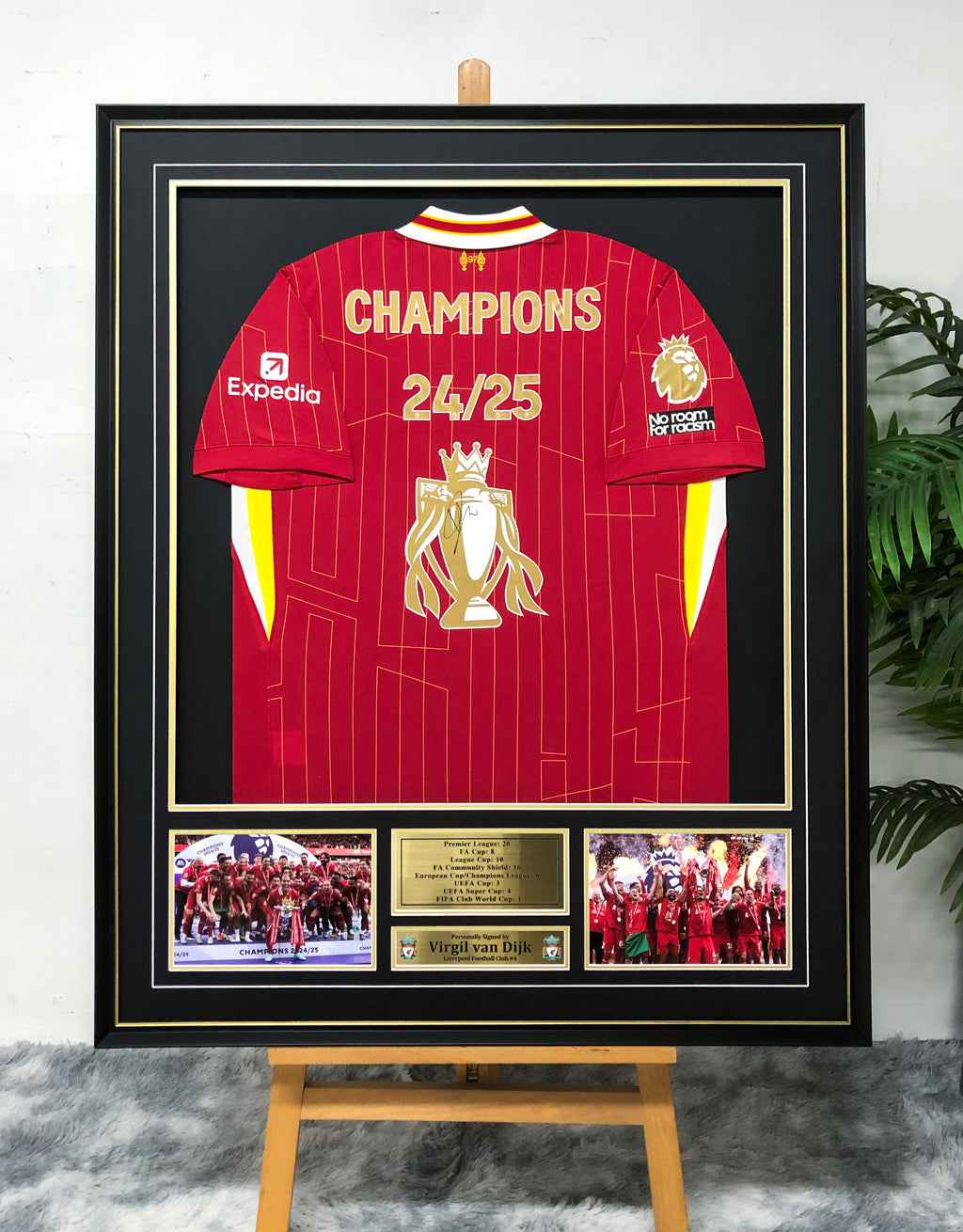 Liverpool FC Football Club Autographed Jersey with Standard Design Framed 000042