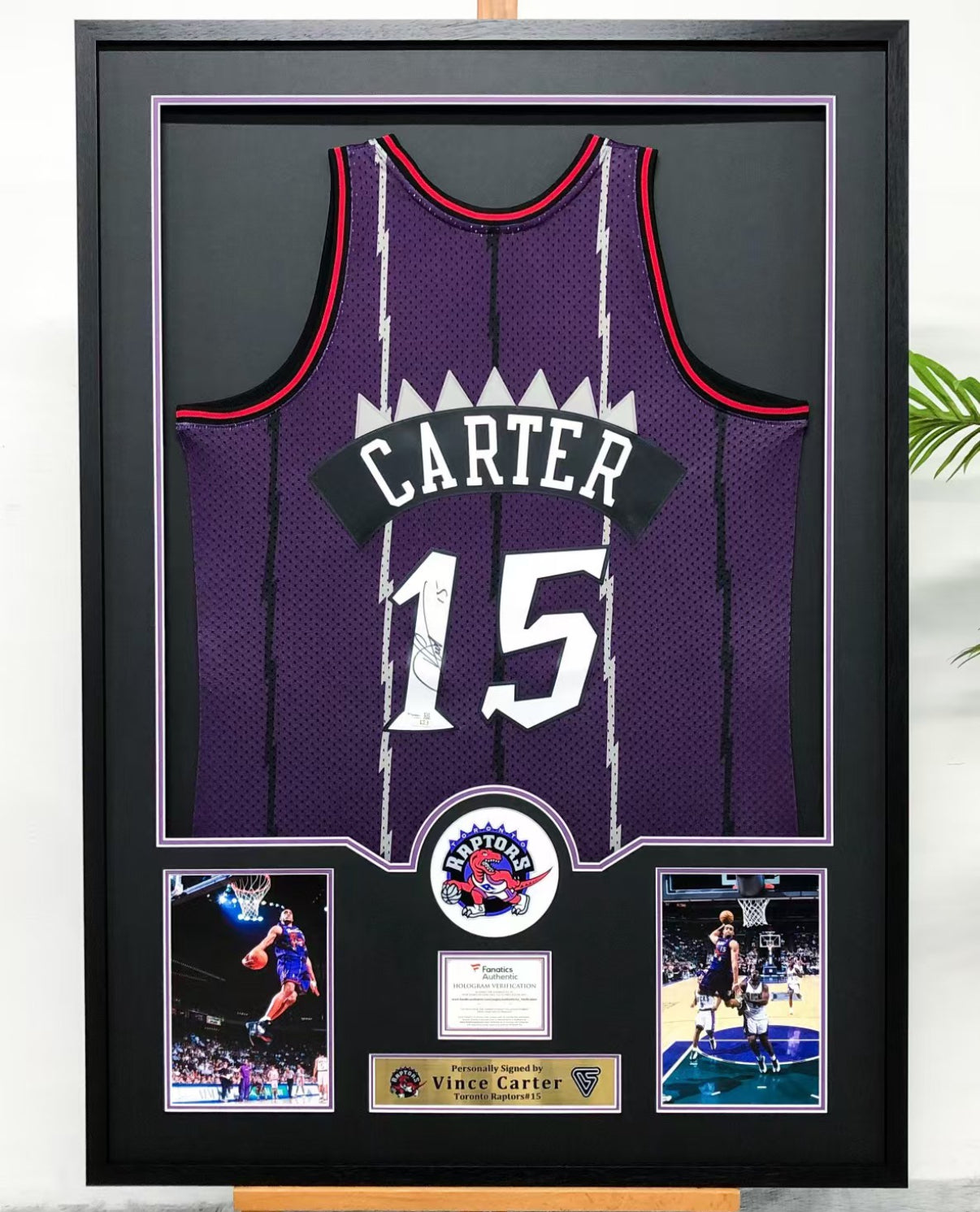 Toronto Raptors Vince Carter Autographed Jersey with Personalized Custom Design Framed 00007